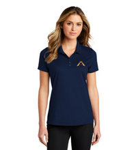 Load image into Gallery viewer, Women&#39;s blue performance polo with FASA logo
